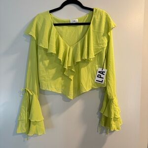 LPA | Elaine Flounce Blouse Sz Small NWT